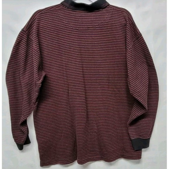 Vintage Duck Head‎ Cotton Collared Long Sleeve Burgundy and Black Sweater size L - Picture 8 of 8